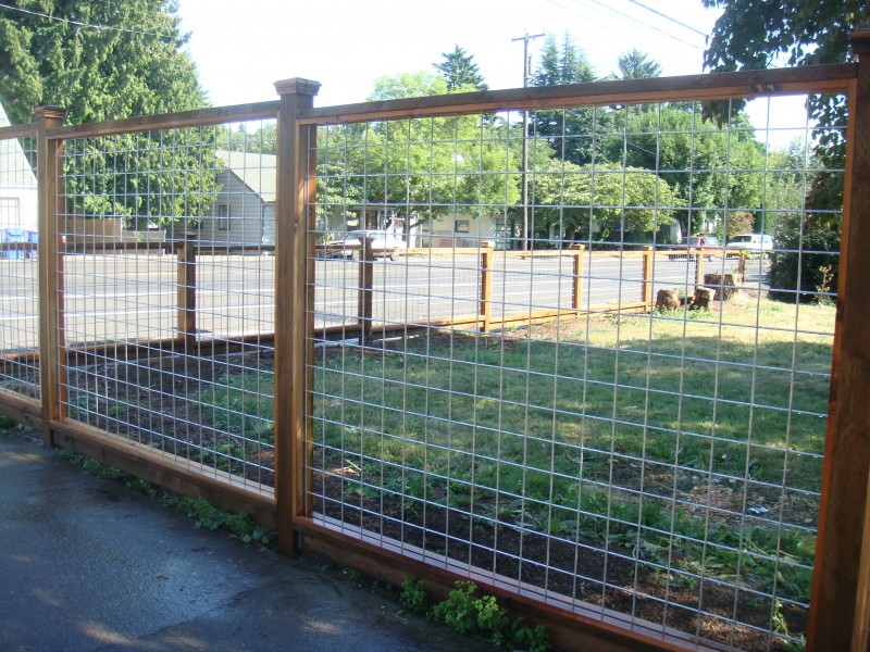 Wood frame wire fence  Deck Masters, llc  Portland, OR