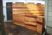 Horizontal cedar fence and gate Horizontal cedar fence and gate