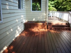Stained deck and planter box