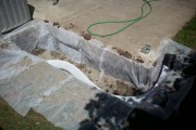 French drain in progress French drain in progress