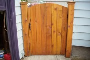 Stained cedar gate
